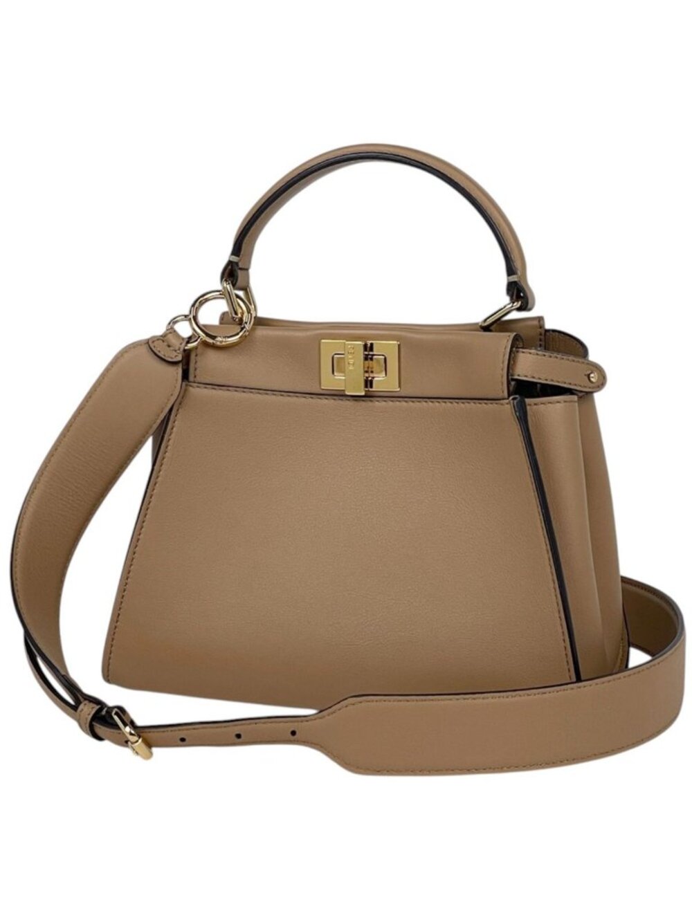 Fendi Handbag Peekaboo Mini 2-Way Pecan Leather Brown